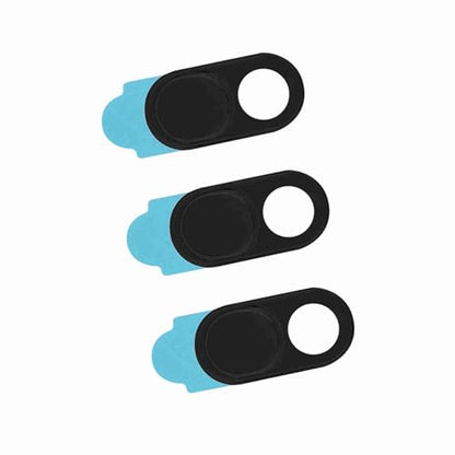 Metal 3Pcs Webcam Cover Sticker Lens Slide for Laptop Smartphone Tablet Computer Protection from Hackers Thickness 0.7mm (Black) - color: Black