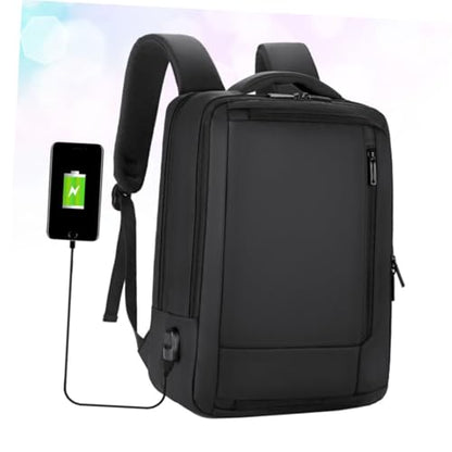 TEHAUX Large Capacity Business Laptop Backpack for Men USB Charging Work Bag with Portable Design Spacious Black Multifunctional Commuter Bookbag for Office and Travel