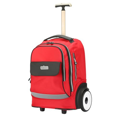 Rolling Laptop Bag with Quiet Wheel for 15.6 Inch Laptop,Roller Bag, Silent Backpack with Wheels, 6 Inch Large Wheeled Computer Bag, T5- Black/Red - color: T5- Black/Red