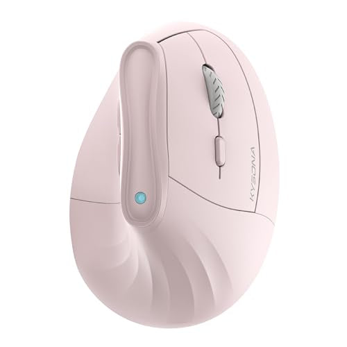 KYSONA Ergonomic Mouse Wireless, Bluetooth Vertical Mouse, 5-Level Adjustable DPI, 2.4G Silent Switch Mice for Windows, MacOS, IPadOS, Laptop, PC, Pink - color: Pink