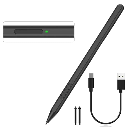 Styluses Pen Compatible for Go/Laptop/Book Featuring 1024Pressure Levels Replaceable Nibs Fast Charging Styluses - color: Silver