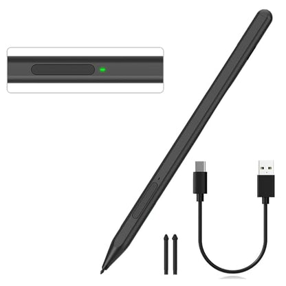 Styluses Pen Compatible for Go/Laptop/Book Featuring 1024Pressure Levels Replaceable Nibs Fast Charging Styluses - color: Silver