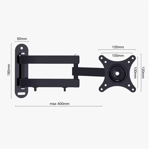 Monitor Arm Full Motion Monitor Wall Mount, Tilt Swivel Rotation Extension Articulating Monitor Arms for Most 14-27 Inch, 4.4-33.0lbs Screens, Max VESA 100x100mm Adjustable Monitor Stands