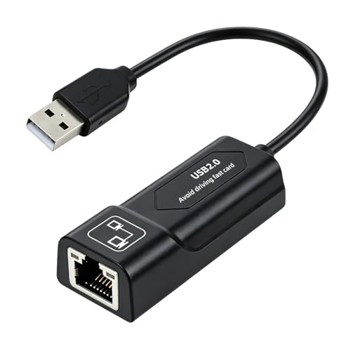 Ethernet to USB,USB to Ethernet Adapter,100Mbps to USB 2.0，Network Adapter for Laptop Computer,Desktop Computer,MacBook Pro,Compatible with Windows, macOS, and Linux
