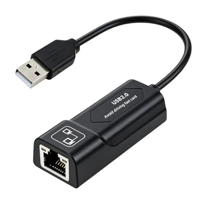 Ethernet to USB,USB to Ethernet Adapter,100Mbps to USB 2.0，Network Adapter for Laptop Computer,Desktop Computer,MacBook Pro,Compatible with Windows, macOS, and Linux