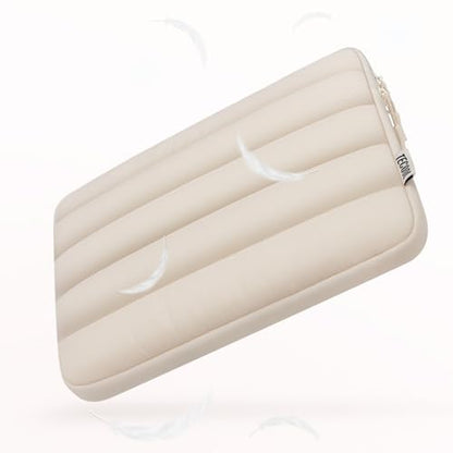 TECOOL Puffy 14 inch Laptop Sleeve Laptop Case for 14” Lenovo Thinkpad ideapad HP EliteBook Pavilion Acer Dell Chromebook Notebook,MacBook Air 15 M4 M3 2025 Protective Waterproof Bag Cover,Beige - size: 14 Inch