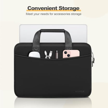 Laptop Case 13.3 inch,13-13.3 inch Laptop Sleeve Bag Compatible with MacBook Neo 13/Air 13 13.6/Pro 13/Pro 14,HP Dell ASUS Lenovo,Neoprene Computer Bag with Handle&Curved Pocket,Black - color: Black, size: 13.3 inch