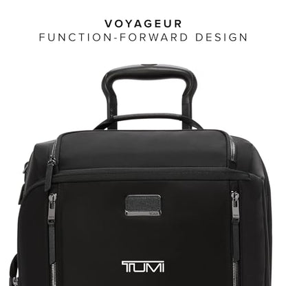 TUMI - Voyageur Leger 4 Wheeled Luggage - Women's Lightweight and Spacious, Sleek Silhouette, Durable Premium Suitcase - 21.8" Dual Access Expandable Carry-On, Black with Gunmetal Hardware - color: BLACK/GUNMETAL, style: 21.8" International Expandable Car