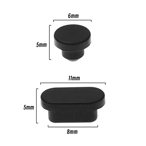 Create idea 10PCS Type-C Port Dust Plugs & 10PCS 3.5mm Headphone Plugs Silicone Protective Cover Waterproof Dustproof Stopper Cap for Laptop PC Black
