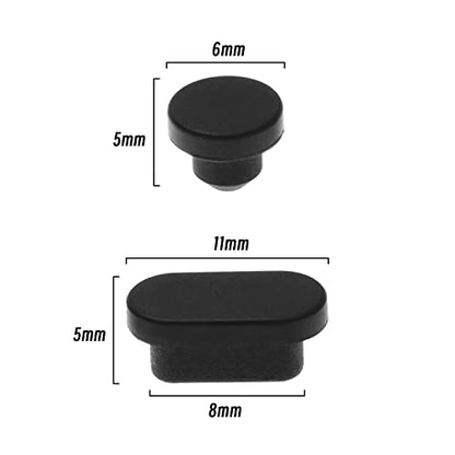 Create idea 10PCS Type-C Port Dust Plugs & 10PCS 3.5mm Headphone Plugs Silicone Protective Cover Waterproof Dustproof Stopper Cap for Laptop PC Black