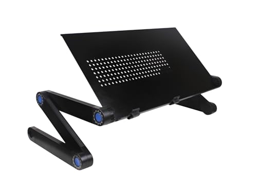 Adjustable Laptop Computer Lap Desk Portable Multifunctional Cooling Ergonomic Vented Table TV Bed Tray Stand Mount Holder (420 * 260mm, Black) - color: Black, size: 420*260mm (Standard)