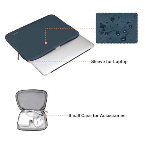 MOSISO Laptop Case 13 inch, 13 inch Laptop Sleeve with Small Case | Compatible with MacBook Neo / Air M5 M4 M3 M2 M1 2026-2018 / Pro M2 M1 2026-2016, Neoprene Computer Sleeve Bag, Haze Blue - color: Haze Blue, size: 13 inch