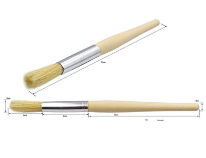 LBY 5pcs Natural Pig Bristle Espresso Maker Cleaning Brush, 195mm(7.68'') Household Cleaning Brush, Paint Brush Parts Cleaning Brush, Natural Pig Bristle, Wooden Handle - size: 195mm (7.68")Coffee machine cleaning brush