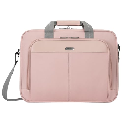 Targus 15-16 Inch Classic Slim Laptop Bag, Pink - Ergonomic Briefcase and Messenger Bag - Spacious Foam Padded Laptop Bag for 16" Laptops and Under (TCT027US) - color: Pink, size: 16 inch