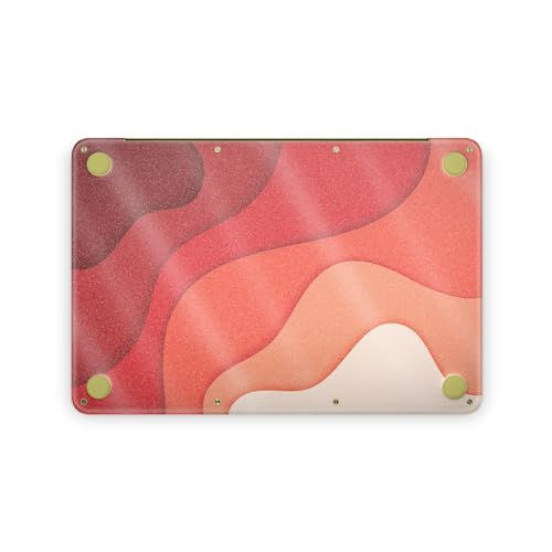 Glossy Glitter Laptop Skin Compatible with Apple MacBook Neo - Papercraft Red - Premium 3M Vinyl Protective Wrap Decal Cover - Easy to Apply | Crafted in the USA by MightySkins - color: Papercraft Red, size: MacBook Neo Full Cover Skin, style: Glossy Glit