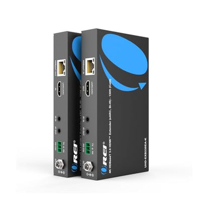 OREI 4K eARC HDMI Extender Balun HDBaseT 3.0 UltraHD 4K @ 60Hz 4:4:4 Over Single CAT6/7 Cable with LAN, CEC, ARC & Bi Directional IR Support, RS-232 Up to 130 Ft Audio Out - PoC - size: 4K w/ eARC