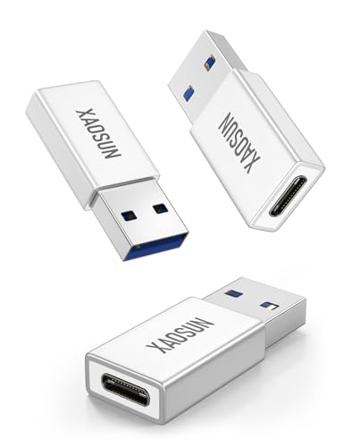 XAOSUN 10Gbps USB to USB C Adapter 3 Pack, 3.1 USBC Female to USB Male Adapter, One-Sided SuperSpeed Data Sync, 100W Fast Charging for iPhone 16 15 14 13, Laptop, Charger, Quest Link, etc, Sliver - color: Silver-3Pack