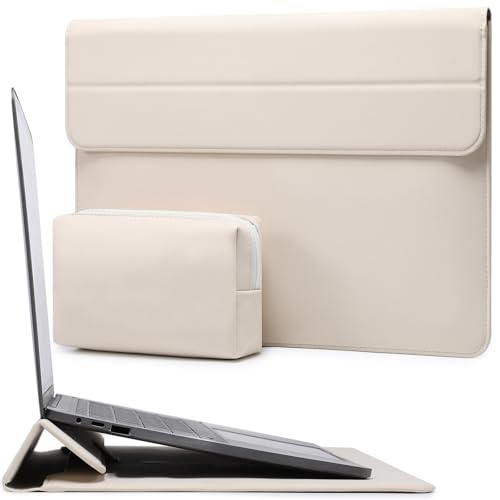 HYZUO 13 Inch Laptop Case Sleeve with Stand for MacBook Air, Beige | for MacBook Air 13 M5-M1, 2026 13" MacBook Neo, 2026-2016 MacBook Pro 13 M2 M1, iPad Pro/Air 13, Surface Pro 12-3, XPS 13 - color: Beige, size: 13 Inch