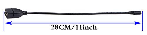 USB 2.0 AFemale to DC 3.5x1.35mm Female Adapter Cable 5 Volt DC Barrel Power Jack Charging Cable for Tablet, Electronic Dog, Access Control Attendance (28CM/11inch F/F, DC 3.5x1.35mm-2packs) - color: 28CM F/F, DC 3.5x1.35mm-