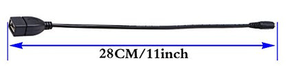 USB 2.0 AFemale to DC 3.5x1.35mm Female Adapter Cable 5 Volt DC Barrel Power Jack Charging Cable for Tablet, Electronic Dog, Access Control Attendance (28CM/11inch F/F, DC 3.5x1.35mm-2packs) - color: 28CM F/F, DC 3.5x1.35mm-