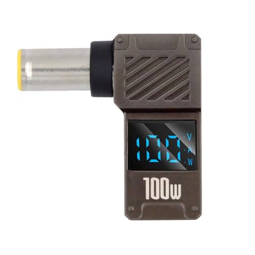 xiwai USB-C PD 65W Charge Adapter Type-C Input to DC 7.9x5.4mm Barrel Jack Plug Smart LED Digital Display 100W Output 20V 5A Charger Connector Compatible with HP Laptop - color: Black Type-C to DC 7.9x5.4mm