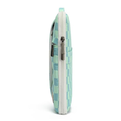 360 Degree Protective Laptop Sleeve with Multi-Pockets (Mint Blue Checkered, 12.5 inch-13.5 inch) - color: Mint Blue Checkered, size: 12.5 inch-13.5 inch