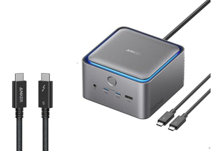 Anker Prime TB5 Docking Station, 14 Ports Thunderbolt 5 Docking Station with 140W Max Charging &Anker Prime TB5 240W USB C to USB C Cable