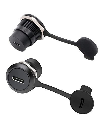 PENGLIN 2PCS USB 3.1 Type C Pass Through Coupler Female to Female | 5Gbps Data Transfer,Fast Charging,Nickel-Plated Copper Connector, Tool-Free Quick Installation - color: Black, size: 2PCS(ROUND TYPE)
