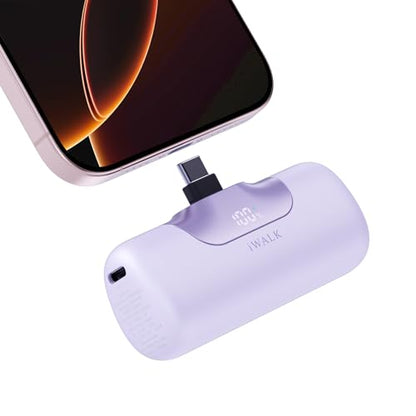 iWALK Portable Charger 5500mAh Next-Gen Small Power Bank 22.5W Fast Charging Battery USB-C Portable Phone Charger for iPhone 17/16/15 17 Plus 17 Pro Max iPad, Samsung Galaxy S25 S24 S23 Android,Purple - color: Purple