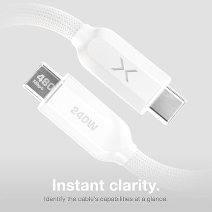 NOCO XGrid XC3: 240W USB-C to USB-C Cable with 10-Foot Durable Design | USB-IF Certified, Smart E-Marker Chip, 480Mbps Data, UltraFlex Braided Nylon & Silicone Jacket, 10,000-Bend Tested