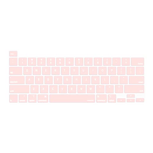 MOSISO Keyboard Cover Compatible with MacBook Pro 13 inch M2 2023, 2022, 2021 2020 M1 A2338 A2289 A2251&Compatible with MacBook Pro 16 2020 2019 A2141 Touch ID,Protective Silicone Skin, Chalk Pink - color: Chalk Pink