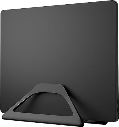 Aluminum Vertical Laptop Stand with Gravity Auto-Lock – Adjustable Laptop Holder Vertical fits MacBook Pro/Air, Chromebook & Gaming Laptops up to 17.3" – Space-Saving Desktop Dock - Black - color: Black