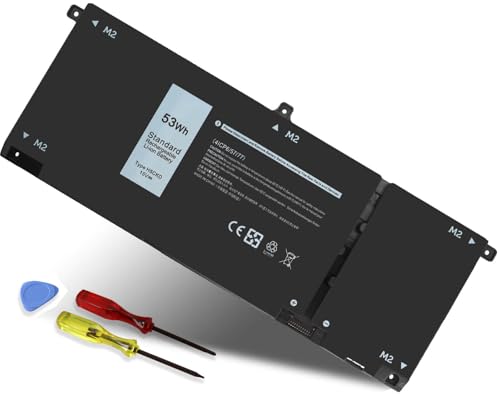 53Wh H5CKD 15V Battery Replacement for Dell Inspiron 5400 5406 7405 7300 | 7306 7500 7506 2-in-1 Silver 5300 5301 5401 5402 5408 5409 5501 5502 5508 5509 Series Latitude 3410 3510 Vostro 5300 5301 - size: 9.38*3.88*0.25inch H5CKD