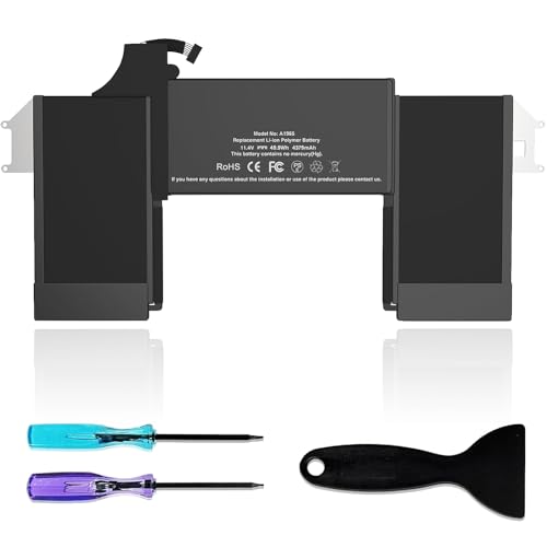 A1965 Laptop Battery Replacement for MacBook Air 13" Retina (2018 2019, Early 2020) EMC 3184 3302 MRE82 MRE92 MVFH2 MWTJ2 MVH22 MacBookAir8,1 8,2 9,1 Series A1932 A2179 11.4 V 55 Wh 4800 mAh - size: 11.27*5.87*0.17 inch A1965