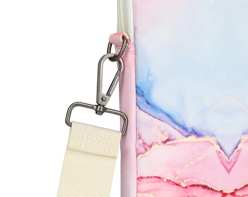 Water Resistant Laptop Shoulder Sleeve Case Bag for MacBook Pro 16 inch and 15.6 inch and 16 inch laptop (Pink Marble) - color: Pink Marble