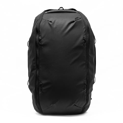 Peak Design Travel Duffelpack 45-65L, Black, Weatherproof Duffel Backpack, Expandable Design, Extra-Long Zip Path, Stowable Straps, Fits Packing Cubes and Camera Cubes, Versatile Duffel Bag for Travel - color: Black