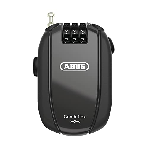 ABUS Combiflex Cable Lock - Lock for securing skis, Helmet, pram and Luggage - Trip 85-85 cm Long - 3 mm Thick - with Number Code - Black - color: Black, size: 85 cm