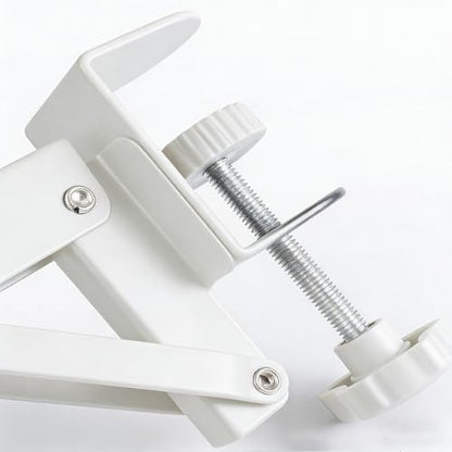 Under Desk Keyboard Tray Support Bracket Adjustable Desktop Extension Board Stand Clamp-on Keyboard Holder Arm Rest Tray Extension Plate Support Rack for Desk, NO Board/Tray, 1 Set (Style01-White) - style: Style01-White