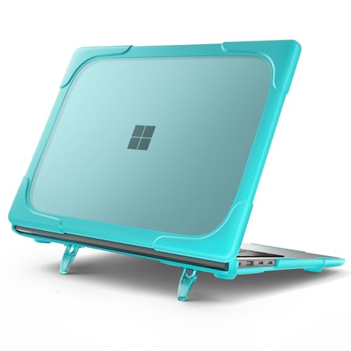 Batianda Durable Stand Case for Microsoft Surface Laptop 13.8 Inch, Blue | Ergonomic Foldable Stand, Heavy Duty Matte Hard Shell, Fits 2024-2026 Surface Laptop 7/8th Edition for Business 13.8 Inch - color: Blue
