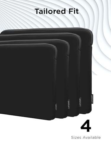 Lenovo Basic Laptop Sleeve 13 Inch Notebook/Tablet Compatible with MacBook Air/Pro Neoprene Material - Soft Fleece Lining - Zippered Top Opening - Black - size: 13 inch