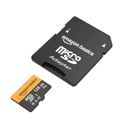 Amazon Basics 128GB microSDXC Memory Card with Adapter for Smartphones, Drones, Cameras, Full HD, Read Speed Up to 200MB/s, 2-Pack - size: 128GB (Pack of 2)