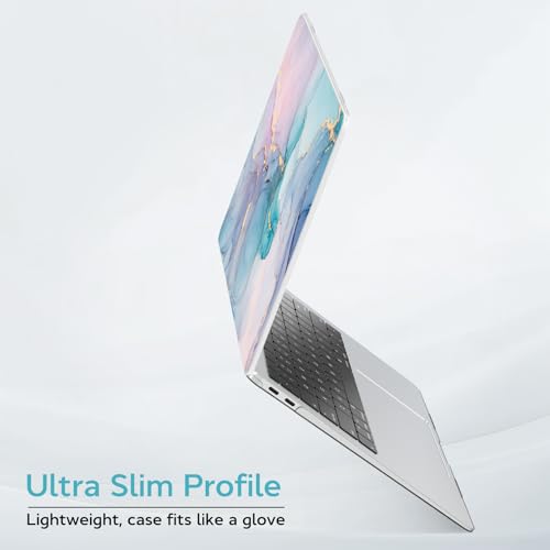 B BELK Compatible with MacBook Air 13 inch Case 2021 2020 2019 2018 M1 Chip | A2337 A2179 A1932, Plastic Hard Shell for MacBook Air 13.3 inch Case with Keyboard Cover & Screen Protector, Blue Pink Marble - color: Blue Pink Marble
