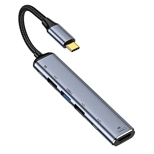 USB-C Type C to HDMI 4K Dual USB 3.0 HUB Converter HDTV Multiport Adapter 60hz with Female 100W PD Power Port - style: Type C to 4K Dual USB 3.0