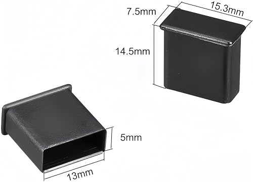 5Pcs Black PE USB 2.0 Port Anti-Dust Stopper Cap Cover for USB Male, Charging Cable, Data Cable - size: USB 2.0