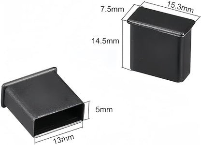 5Pcs Black PE USB 2.0 Port Anti-Dust Stopper Cap Cover for USB Male, Charging Cable, Data Cable - size: USB 2.0