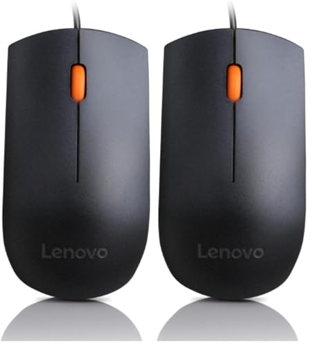 Lenovo GX30M39704 300 - Mouse - Right and Left-Handed - Wired - USB - for 320 Touch-15, 320-14, 320-17, 520-22, 520-24, 520-27, 720-18, Legion Y520-15, V110-15 Black (Pack of 2) - color: Black 300 (Pack of 2)