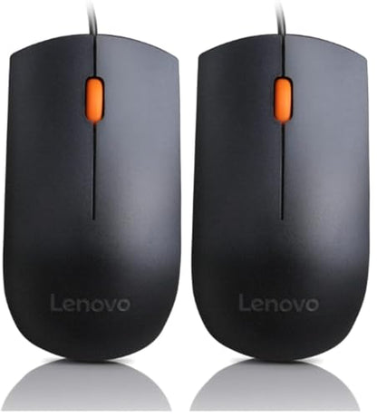 Lenovo GX30M39704 300 - Mouse - Right and Left-Handed - Wired - USB - for 320 Touch-15, 320-14, 320-17, 520-22, 520-24, 520-27, 720-18, Legion Y520-15, V110-15 Black (Pack of 2) - color: Black 300 (Pack of 2)