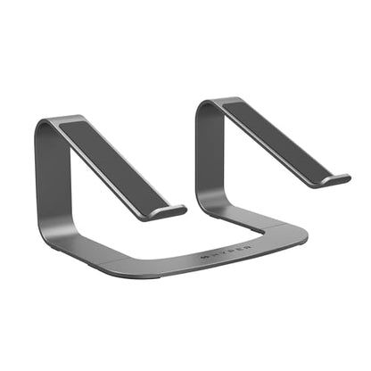 Hyper Hyperspace Ergonomic Laptop Stand for Desk — Durable Aluminum Laptop Stand for MacBooks & Devices up to 16" — 5.9" Fixed Height for Optimized Comfort & Cooling (Grey)