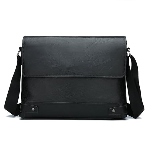 Messenger Bag for Men, 13 inch Purse Crossbody Bag, Waterproof Shoulder Bag for Office Business - color: Black