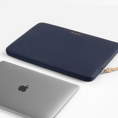 Comfyable Slim Protective Laptop Sleeve Compatible with 13/14 Inch MacBook Air & MacBook Pro M5/M4/M3/M2 Pro/Max 2026, Mac Travel Case, Laptop Pouch, Slim PU Leather Cover, Blue - color: Blue, size: For 13.3"-14" Mac Pro / Mac Air